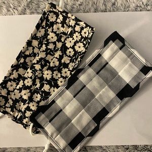 2 piece black and white face mask